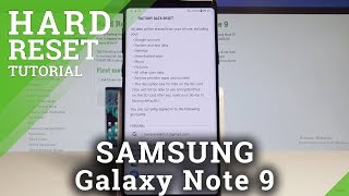 How to Factory Reset SAMSUNG Galaxy Note 9  Restore Defaults  Wipe Data [upl. by Hicks]