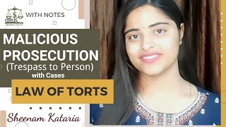 MALICIOUS PROSECUTIONTort Lawwith case law by Sheenam Kataria [upl. by Jacqueline]