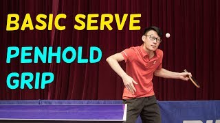 6 Basic Serve In Table Tennis Penhold Grip [upl. by Mcintosh353]