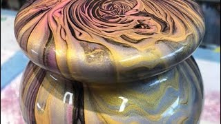 acrylic Ring pouring over a vase and adding some bling must see [upl. by Yenruoj]